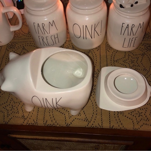 Rae Dunn OINK Pig Canister White - Picture 7 of 11